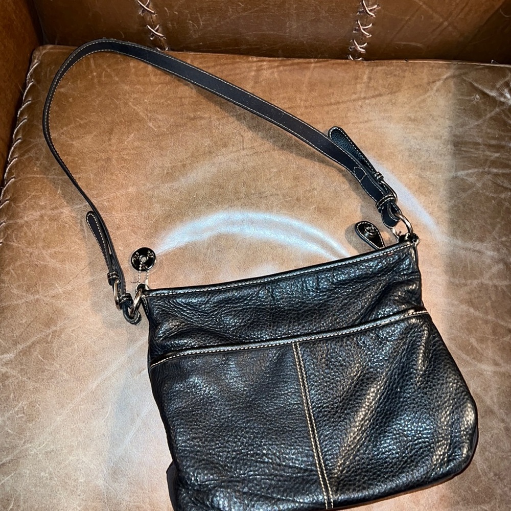 The Sak Black Zip Top Shoulder Handbag
